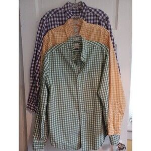 J. Crew set of 3 checked buttonup shirts mens M preppy casual dress cotton